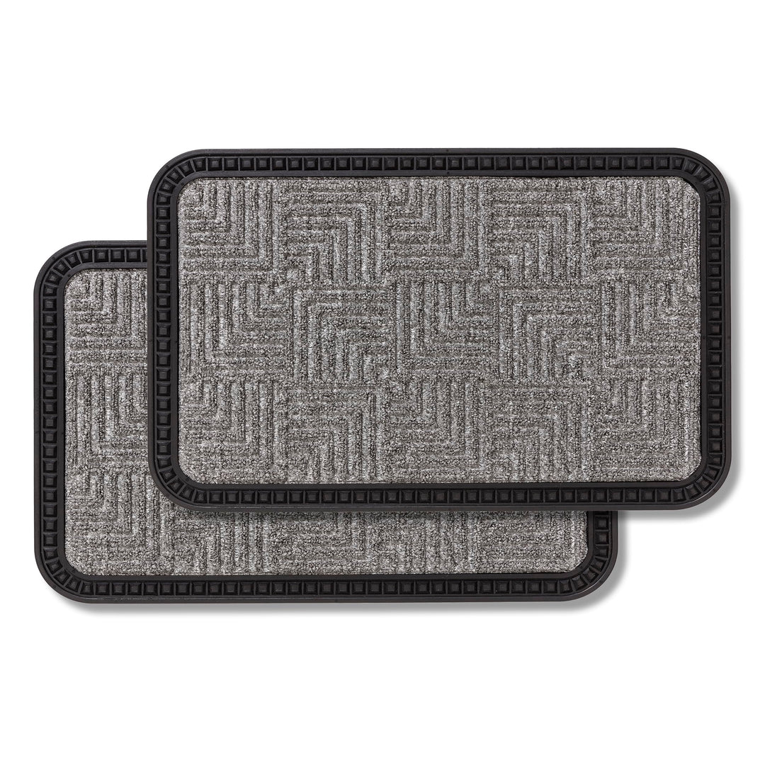 Astra Fussmatte Aussen & Innen - 2er Set 50x80 cm Silber Muster - Sauberlauf Türmatte rutschfest - S