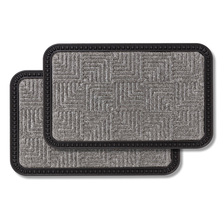 Astra Fussmatte Aussen & Innen - 2er Set 50x80 cm Silber Muster - Sauberlauf Türmatte rutschfest - S