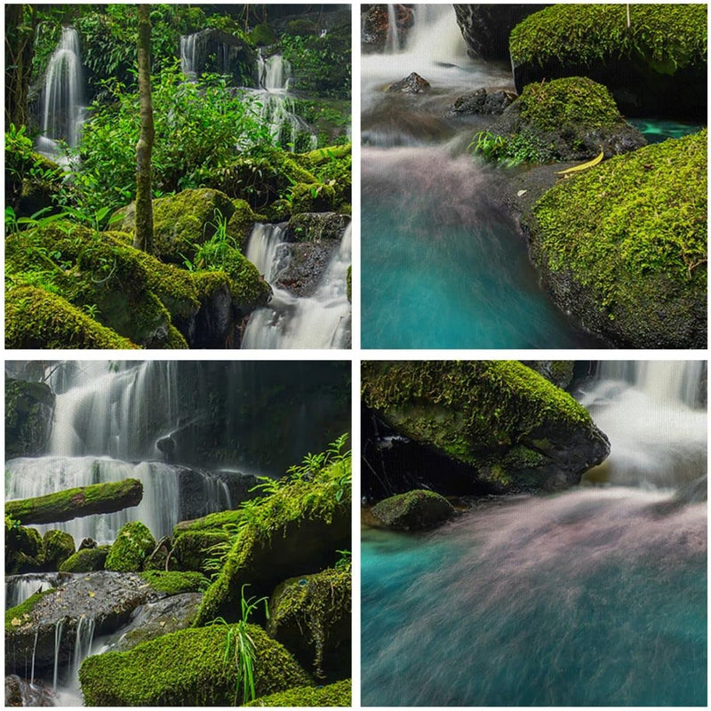 Panorama Bilder auf Leinwand Park Wasserfall Wasser Leinwandbild 90x30cm Wandbilder Dekoration Wohnz