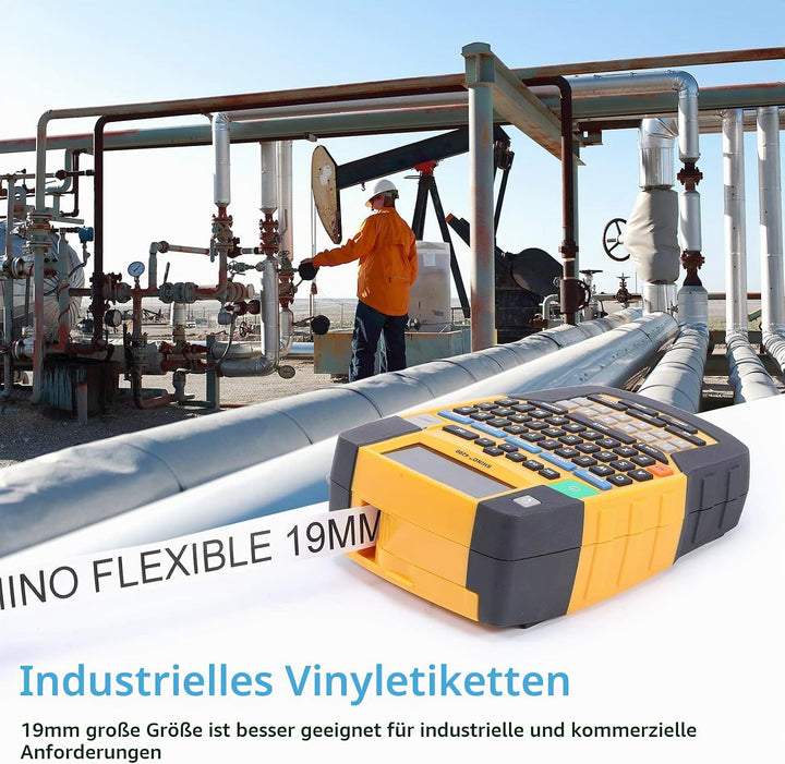 MarkField kompatible Schriftband als Ersatz für Dymo 18445 Rhino Industrie-Vinyletiketten Selbstkleb