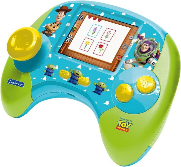 Lexibook, Disney Toy Story, Bilinguale sprechende Lernkonsole Deutsch und Englisch, 100 Aktivitäten,