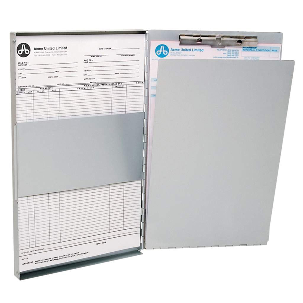 Westcott E-17004 00 Formularhalter-Box aus Aluminium, DIN A4, innenliegender Klemmhalter, seitlich ö