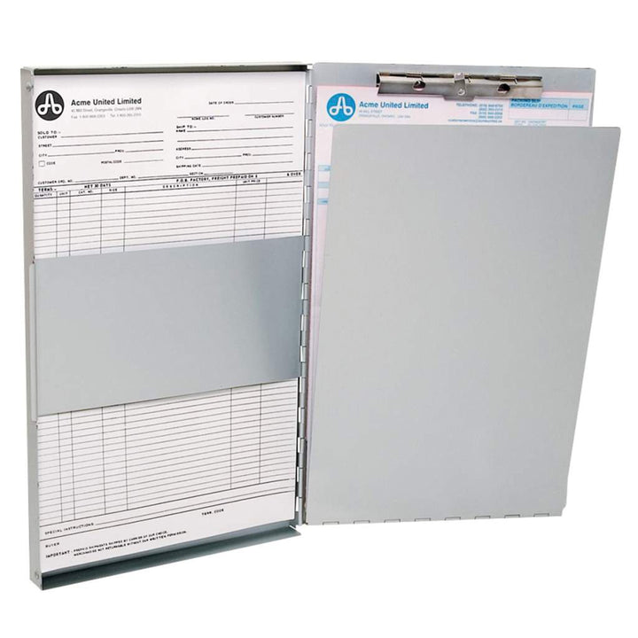 Westcott E-17004 00 Formularhalter-Box aus Aluminium, DIN A4, innenliegender Klemmhalter, seitlich ö