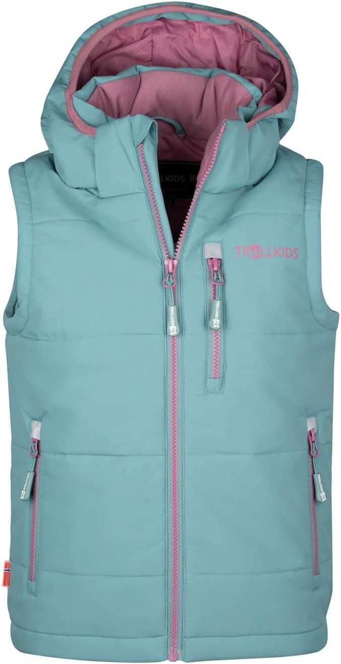 Trollkids Kids Narvik Vest XT 104 glacier green/orchid, 104 glacier green/orchid