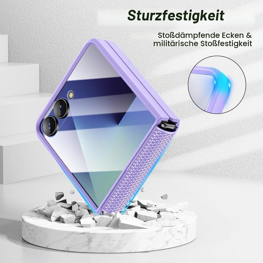Doeshine für Samsung Galaxy Z Flip 7 Hülle [Not für Flip 7FE] mit Scharnierschutz &amp; Displayschutzfol