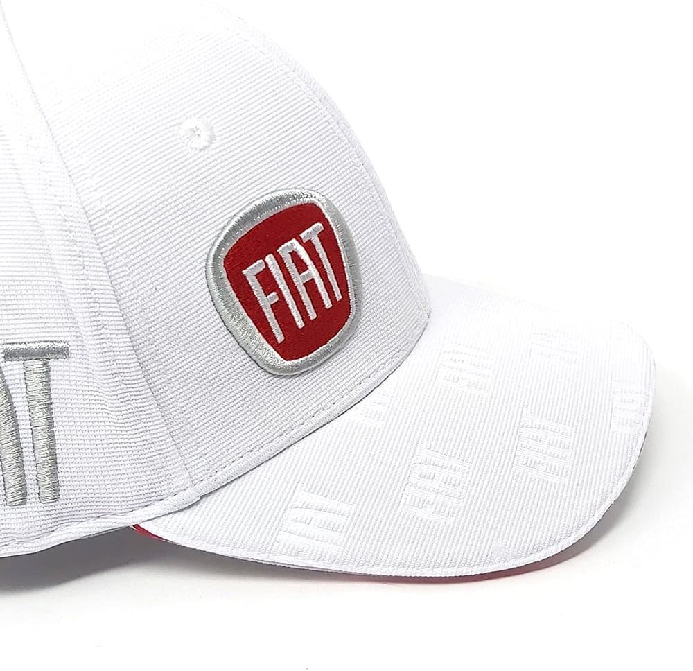 Fiat unisex-adult Curved Visor Cap - White Fiat 21238 Kappe mit gebogenem Visier wei e, Weiss, Einhe