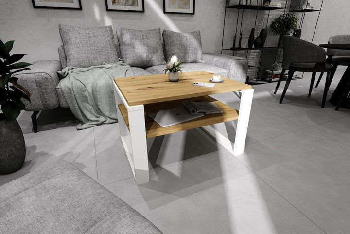 Couchtisch 61×51 cm – Wohnzimmertisch aus Holzwerkstoff, Stabiler & moderner Kaffeetisch mit zusätzl