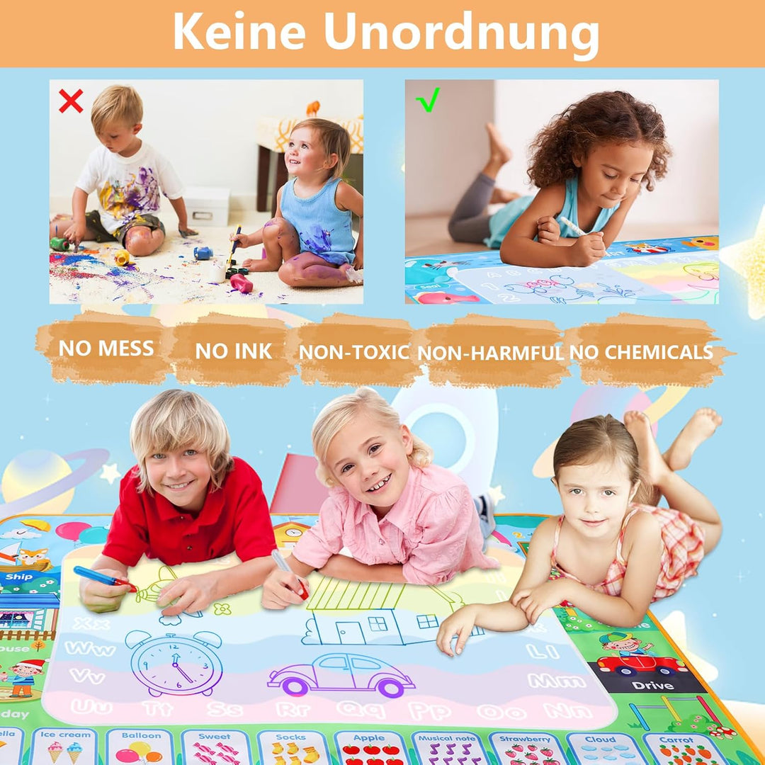 LEcylankEr Wasser Doodle Matte 120x90cm, Gross Aqua Doodle Wassermalmatte XXL, Magic Doodle Malmatte