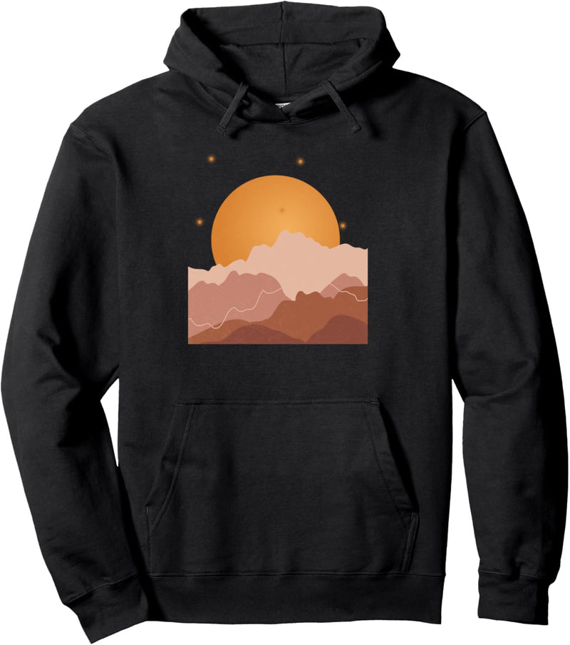 Böhmischer abstrakter Mond und Sterne Nachthimmel Pullover Hoodie