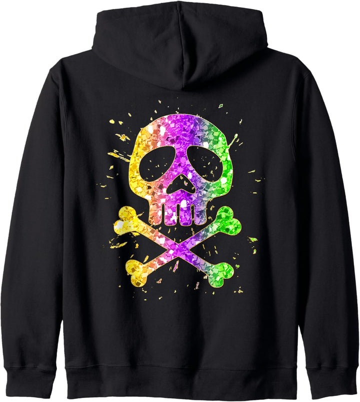 Totenkopf Karneval Fasching Space Pirat Captain Halloween Kapuzenjacke