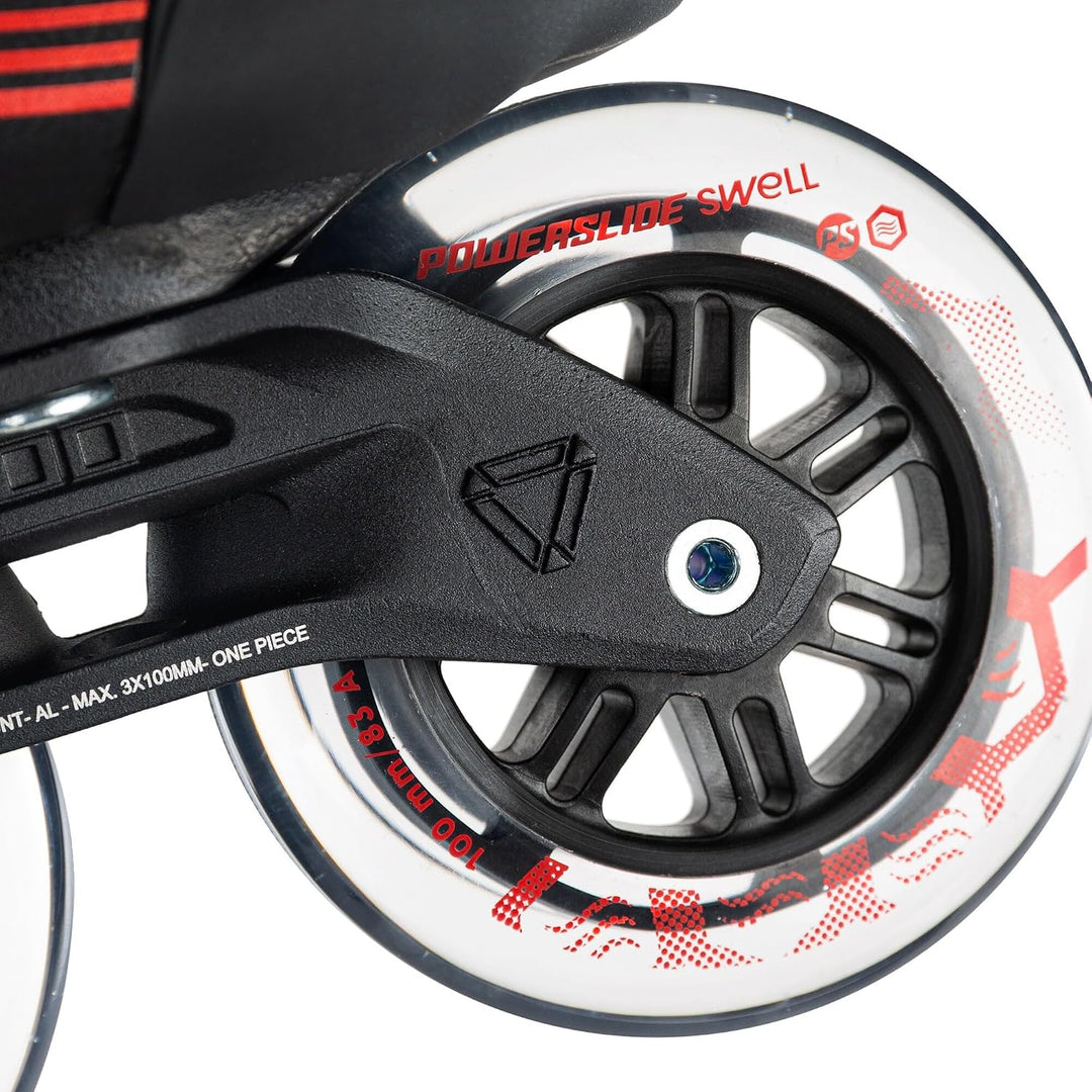 Powerslide Inline Skate Swell Black 100-3D Adapt, für Fitness, für Damen und Herren 38, 38