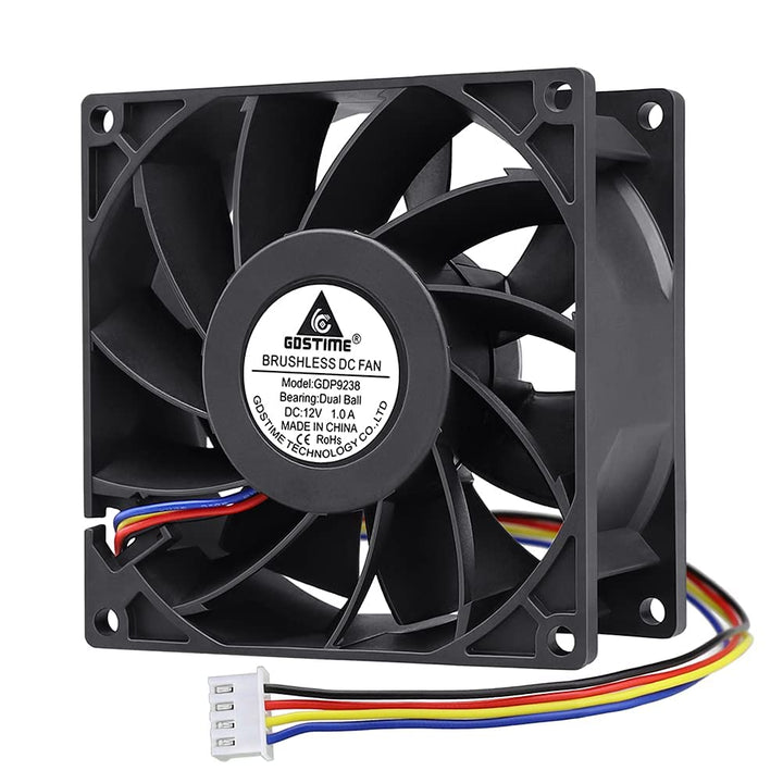 GDSTIME 12V Lüfter 92mm Lüfter 92 x 38mm 4 Pin PWM CPU Lüfter 9CM Gehäuselüfter 5000 U/min Kühlung L