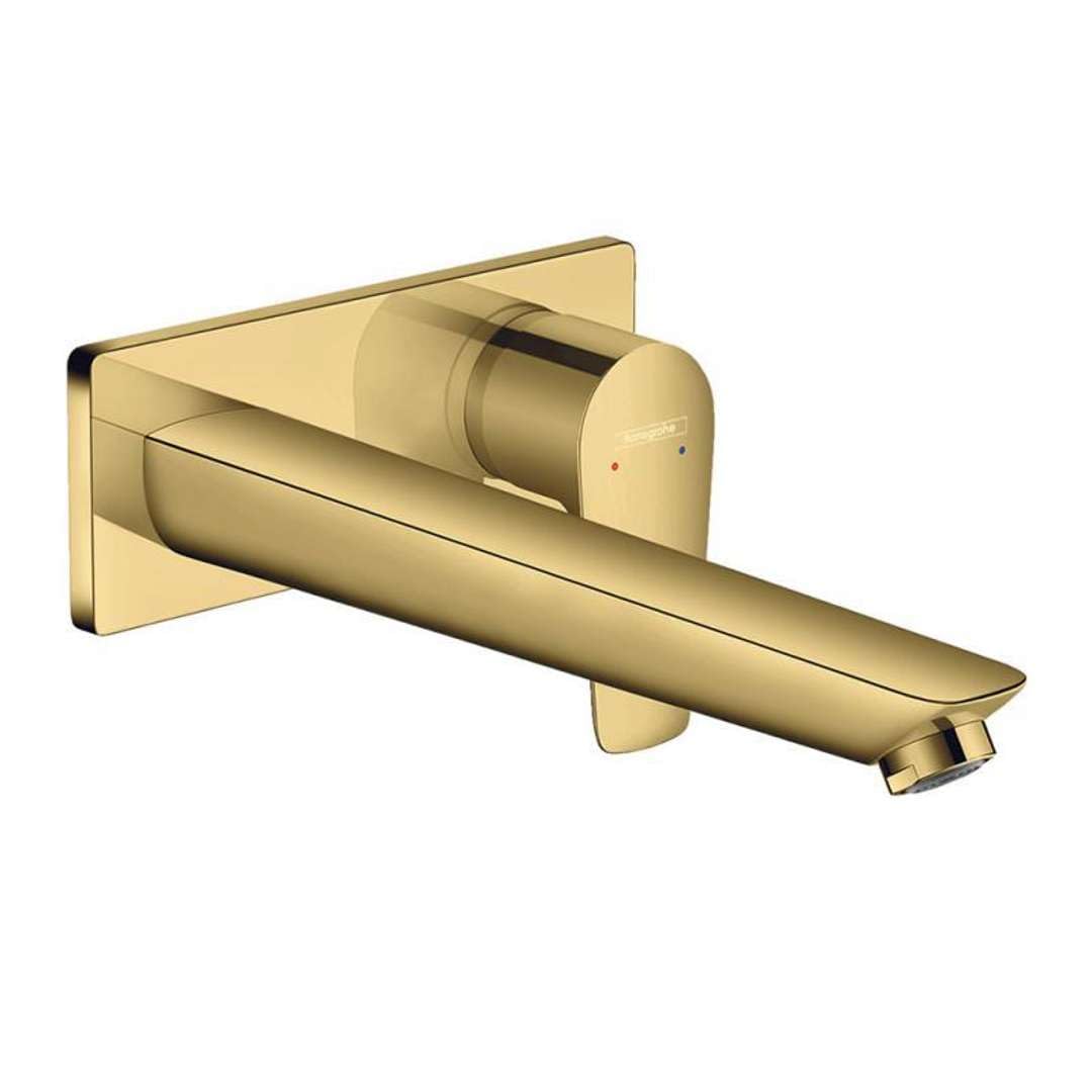 hansgrohe Wasserhahn Talis E Unterputz (Armatur mit Auslauf Länge 225mm für Wandmontage) Polished Go