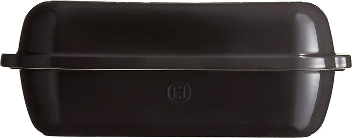 Emile Henry EH349503 Bauernbrot-Backform, Keramik, 39,5 x 16,5 x 15 cm., Keramik, Kohle, 39,5 x 16,5