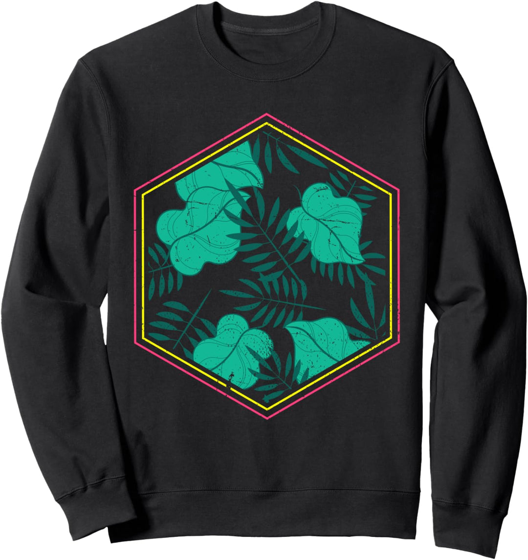 Dschungel Natur 1990 Synthwave 80er Kunst Vaporwave Sweatshirt