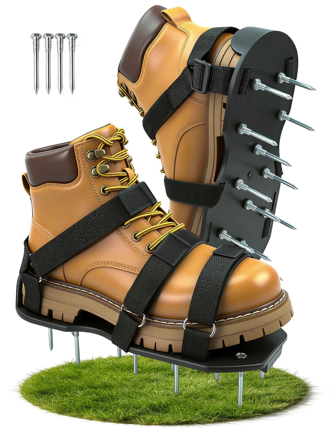 Rasenlüfter Schuhe, nagelschuhe ausgleichsmasse Rasenlüfter Sandalen mit doppelten Spannriemen, schw