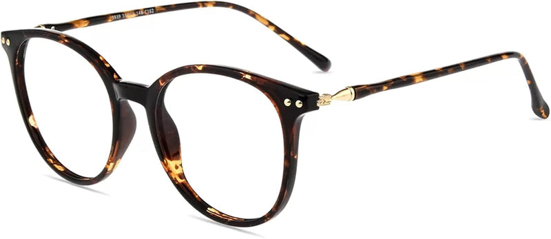 Firmoo Blaulichtfilter Brille ohne Sehstärke für Damen Herren Runde Computerbrille gegen Kopfschmerz