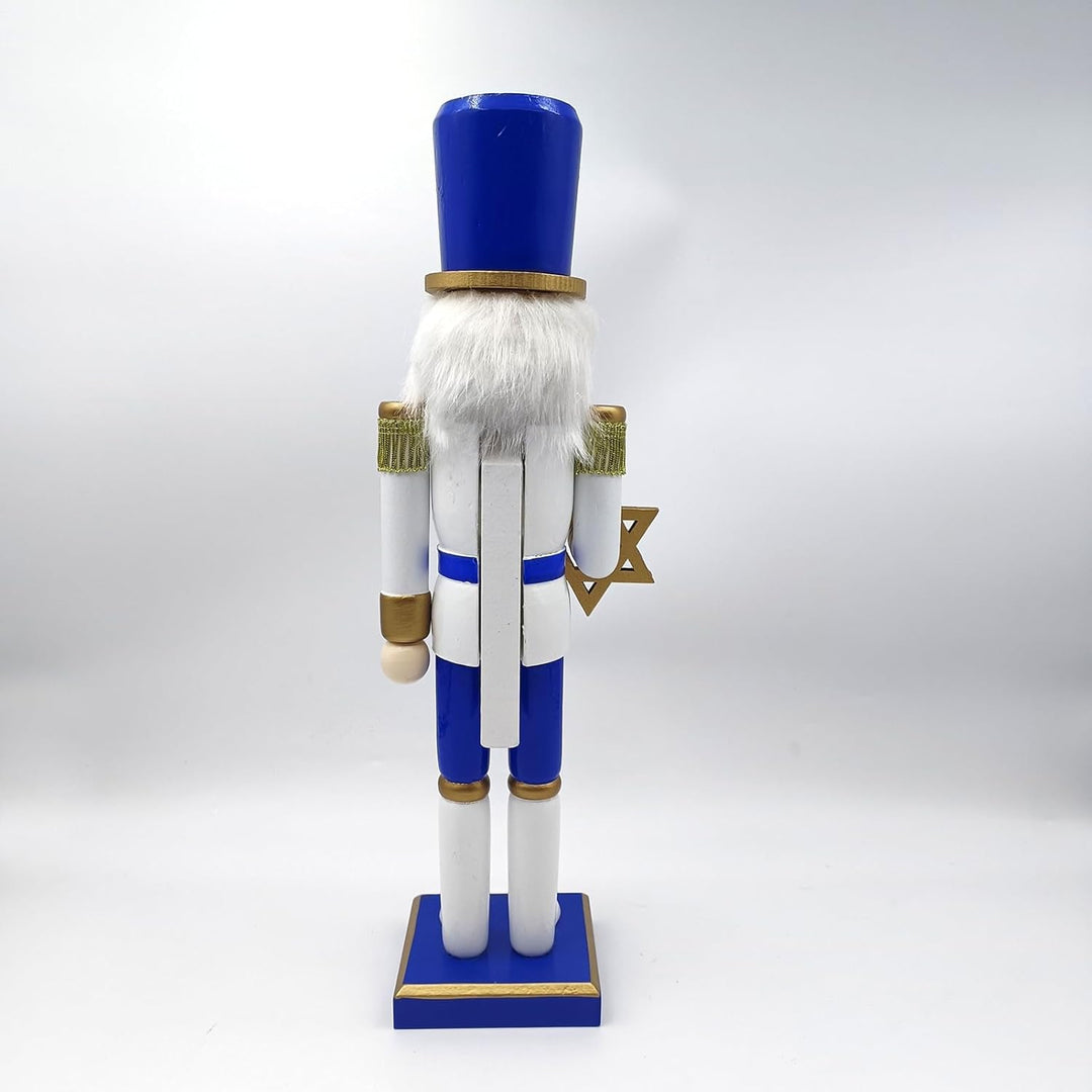 Generisch Weihnachts Nussknacker - Holz Nussknacker Für Jüdisches Fest | Weisse Blaue Festliche Samm