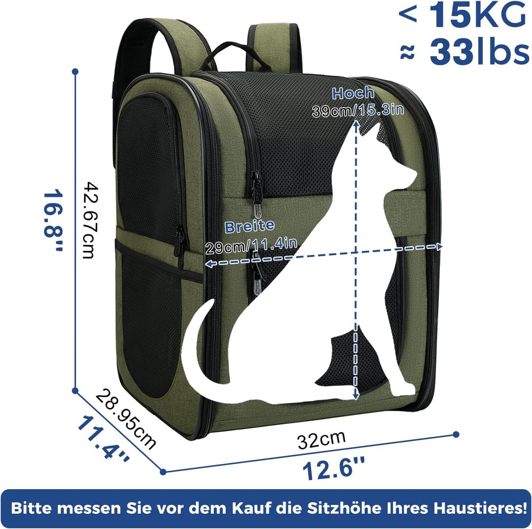 apollo walker HundeRucksack und KatzenRucksack für Kleine Haustiere(Belastbarkeit 2-15kg) - Gepolste