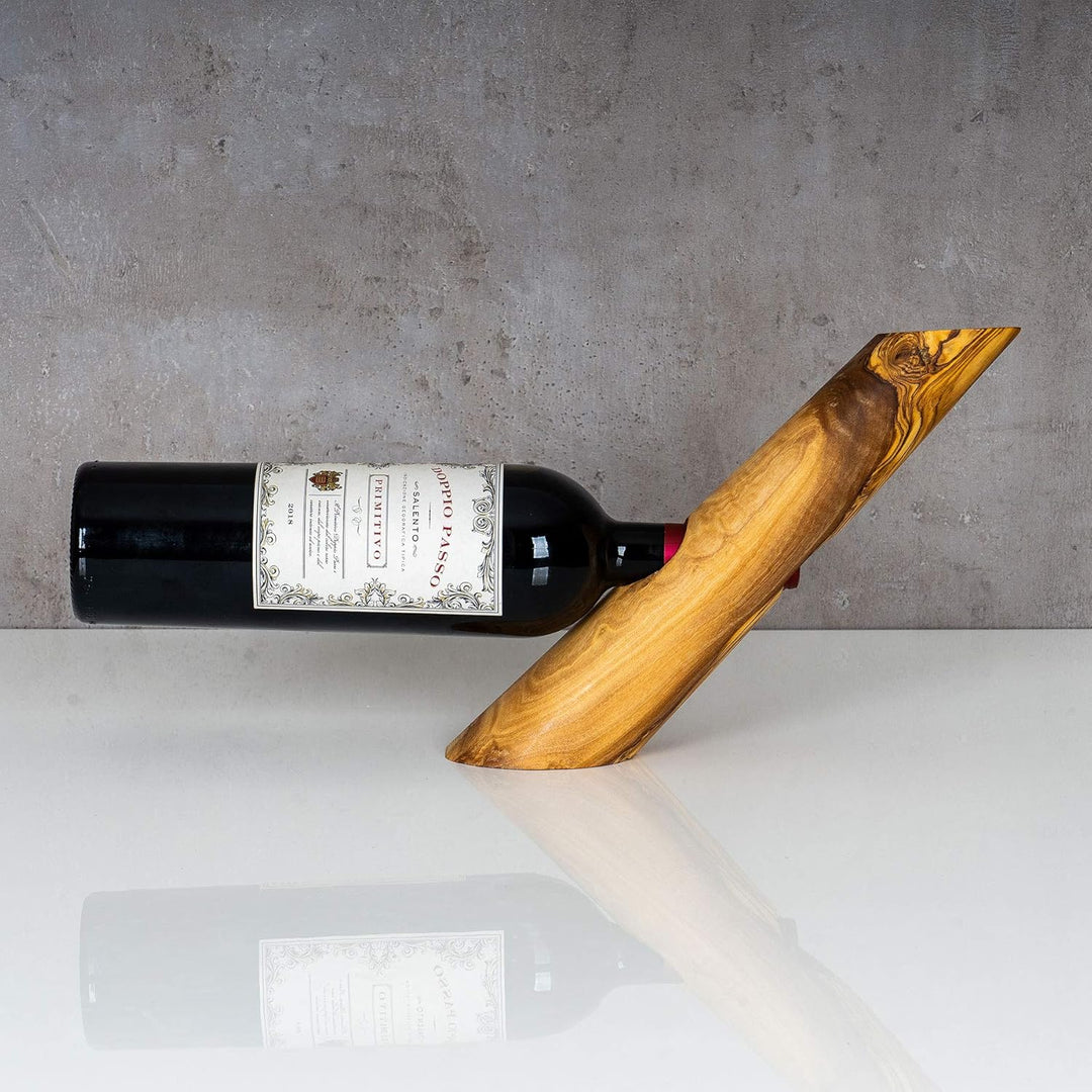 levandeo Weinflaschenhalter Holz Olivenholz H25cm Flaschenhalter Weinhalter Tischdeko Weinständer Fl