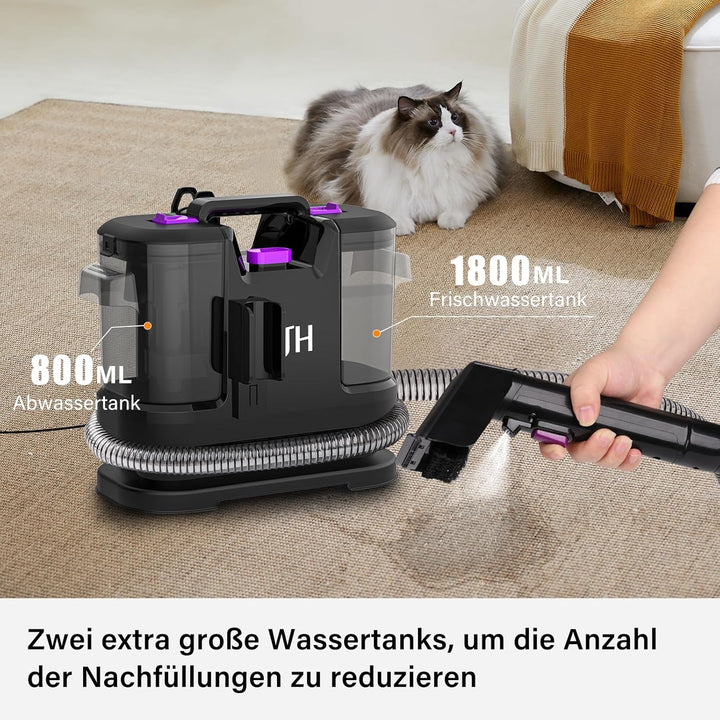 Waschsauger Teppichreiniger, Polsterreiniger Gerät Mit Tierhaarbürste Und Schlauchreinigungswerkzeug