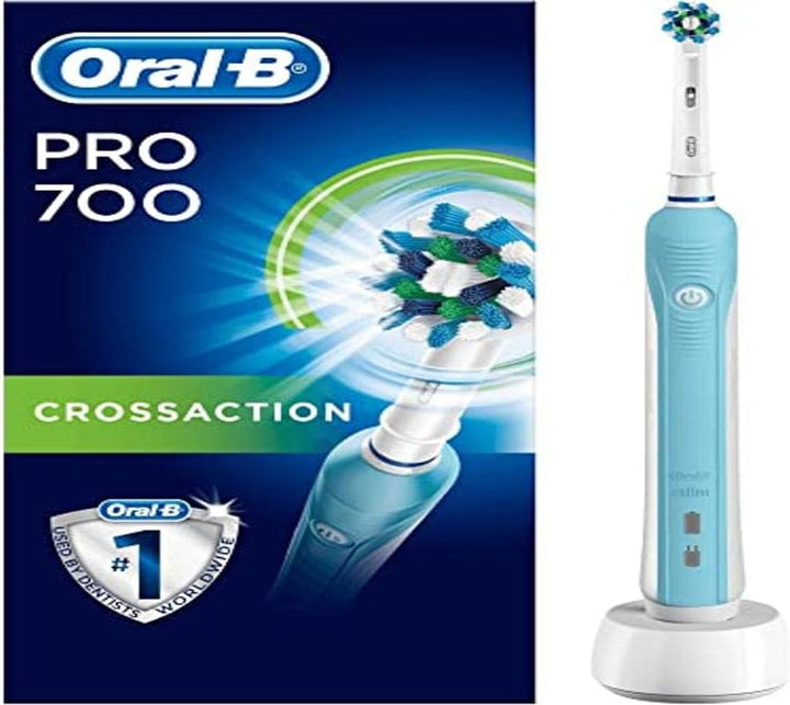 Oral-B Pro700 Vitality elektronische Zahnbürste, mit Crossaction Aufsteckbürste Cross Action, Cross