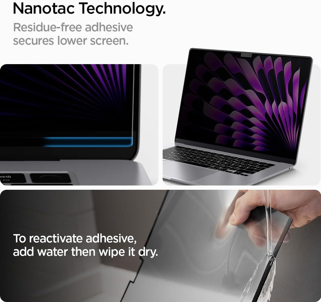 Spigen SafeView Magnetischer Blickschutzfilter für MacBook Air 15 Zoll (M2, 2023), Sichtschutzfilter