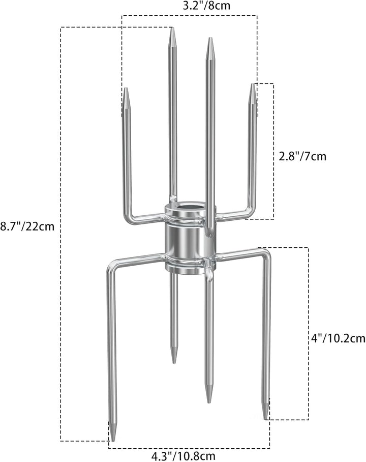 onlyfire Fleischklammer für Drehspiess, Fleischnadeln für Grillspiess und Rotisserie, für 12 MM Hexa