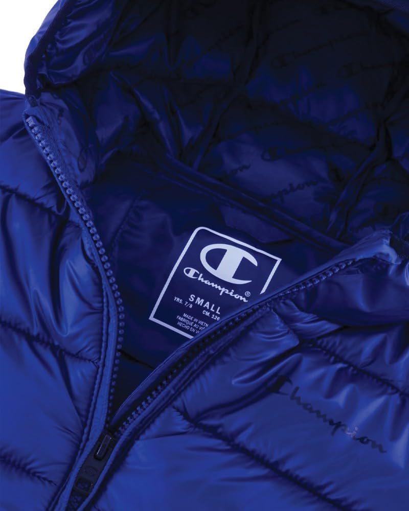 Champion Jungen Legacy Outdoor K-Light Wr Hooded Gepolsterte Jacke 7-8 Jahre Blu Marittimo, 7-8 Jahr