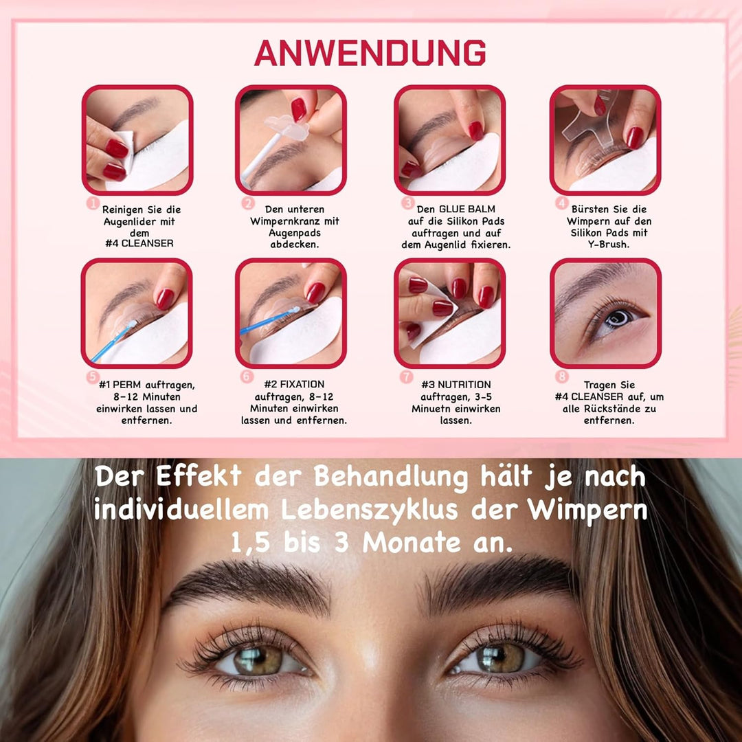 P-Beauty 2025 SET Wimpernlifting & Augenbrauenlifting mit Glue Balm - Laminierungs Kit für Schwung &
