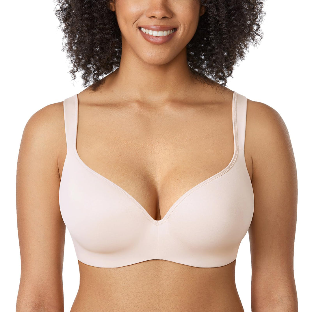 DELIMIRA Damen T Shirt Balconette BH mit Bügel Leicht Gepolstert Schalen BHS Grosse Grössen 95C Rose