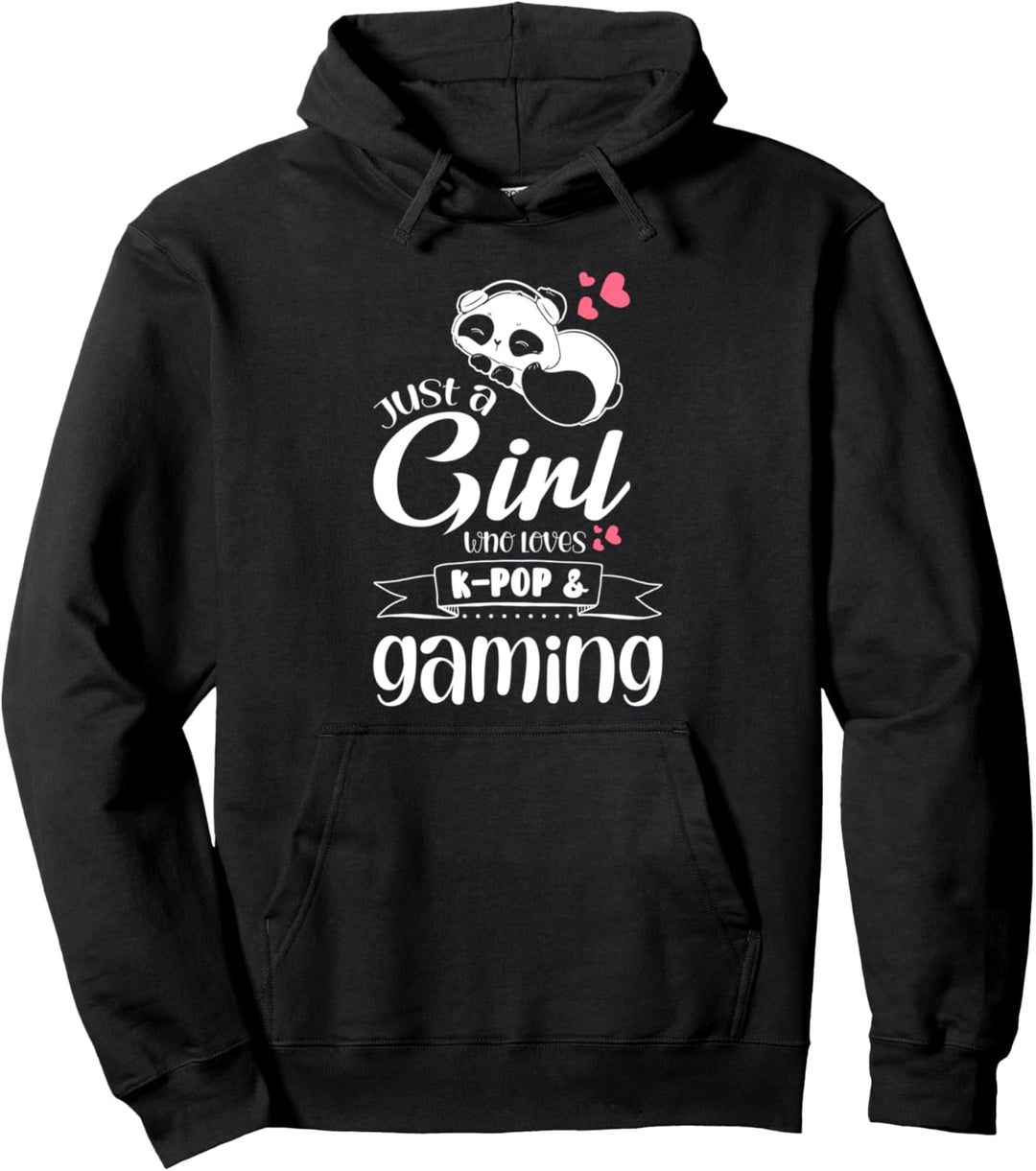Nur ein Mädchen, das K-Pop & Gaming Panda Lover liebt Pullover Hoodie