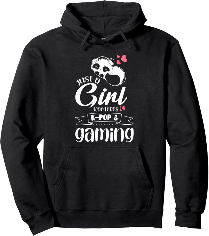 Nur ein Mädchen, das K-Pop & Gaming Panda Lover liebt Pullover Hoodie