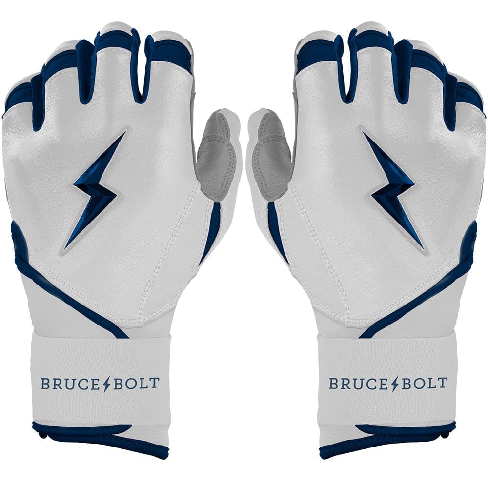 Bruce Bolt Chrome Series Long Cuff Batting Glove Marineblau YTH Small, Marineblau YTH Small