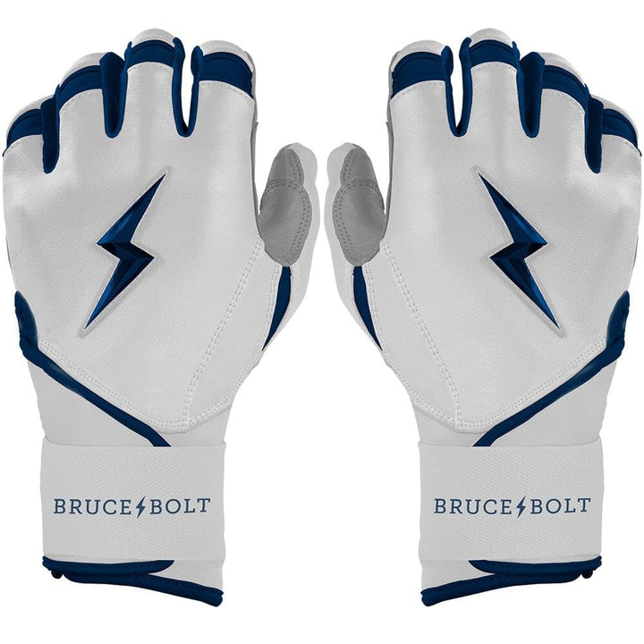 Bruce Bolt Chrome Series Long Cuff Batting Glove Marineblau YTH Small, Marineblau YTH Small
