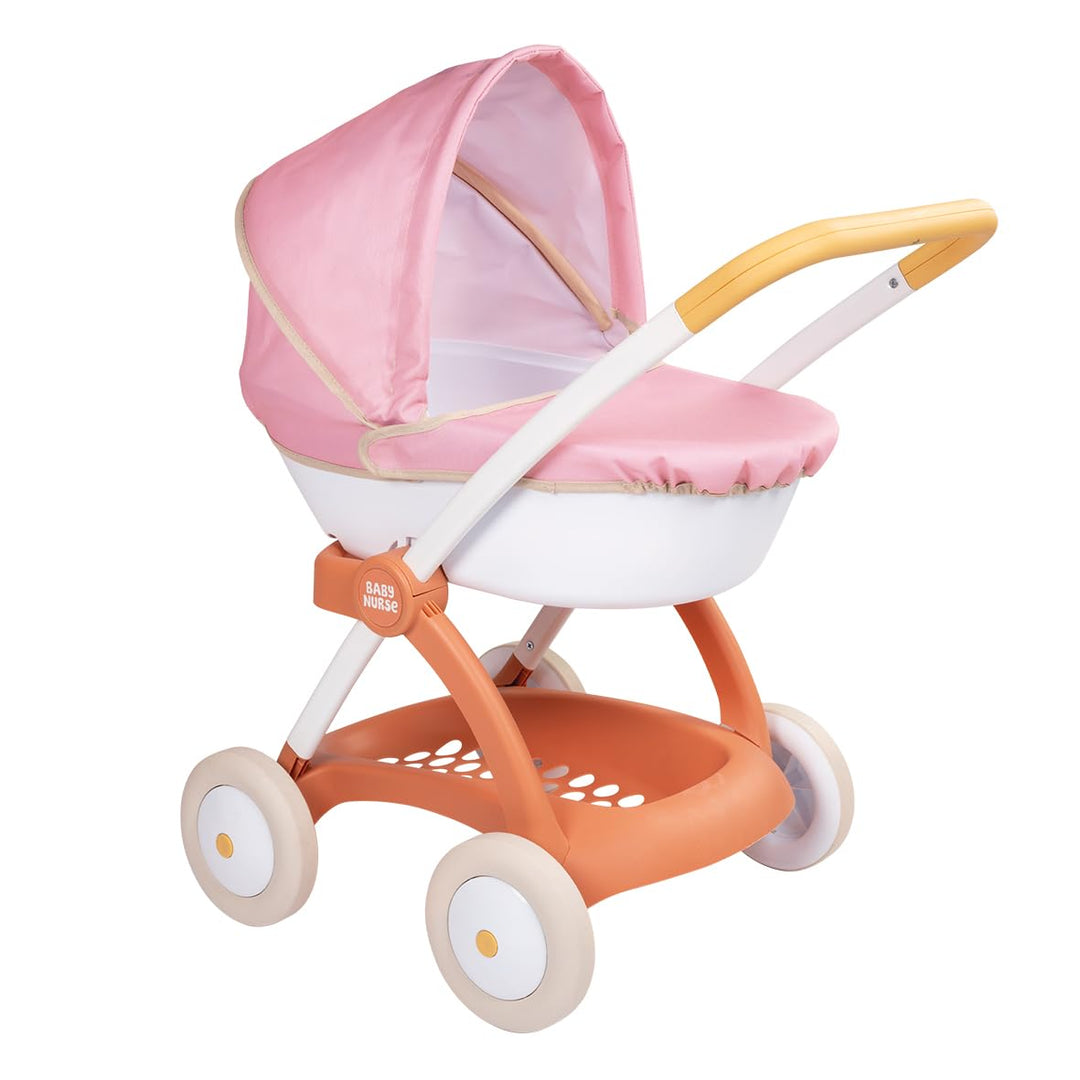 Smoby - Baby Nurse Puppenwagen für Puppen bis 42 cm (Puppe Nicht enthalten) - Abnehmbarer Korb, Meta