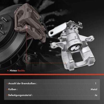 Frankberg Bremssattel Bremszange Hinterachse Rechts ohne Halter Kompatibel mit Tourneo Custom V362 2