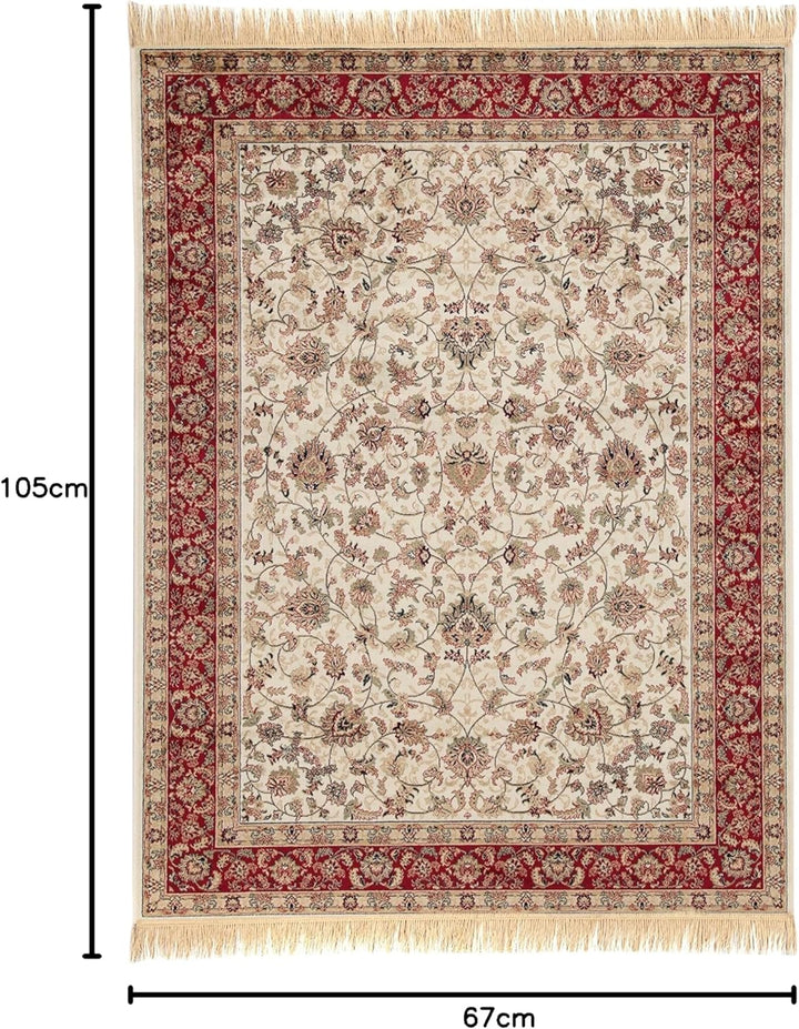 ABC Tappeti Teppich Farshian Hereke rot/Elfenbein 67 x 105 cm