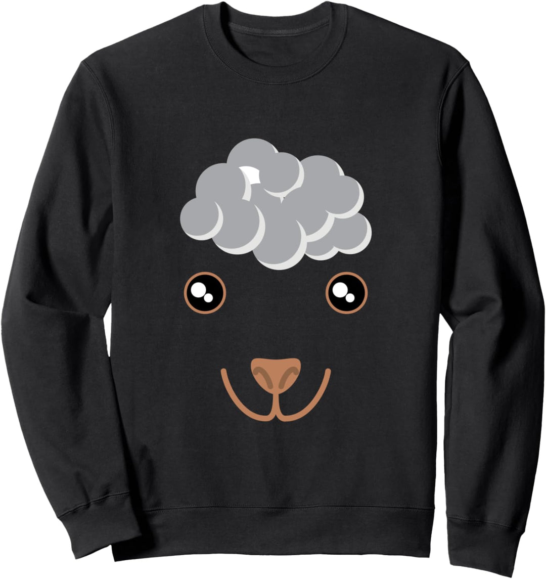 Schaf-Gesicht Kostüm Lustig Tiermotiv Karneval Halloween Sweatshirt