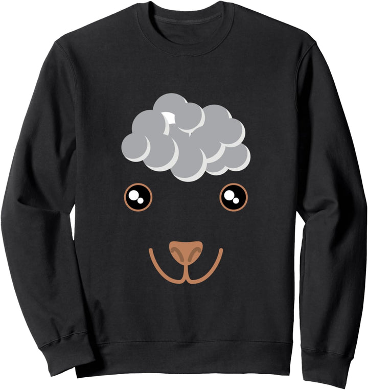 Schaf-Gesicht Kostüm Lustig Tiermotiv Karneval Halloween Sweatshirt