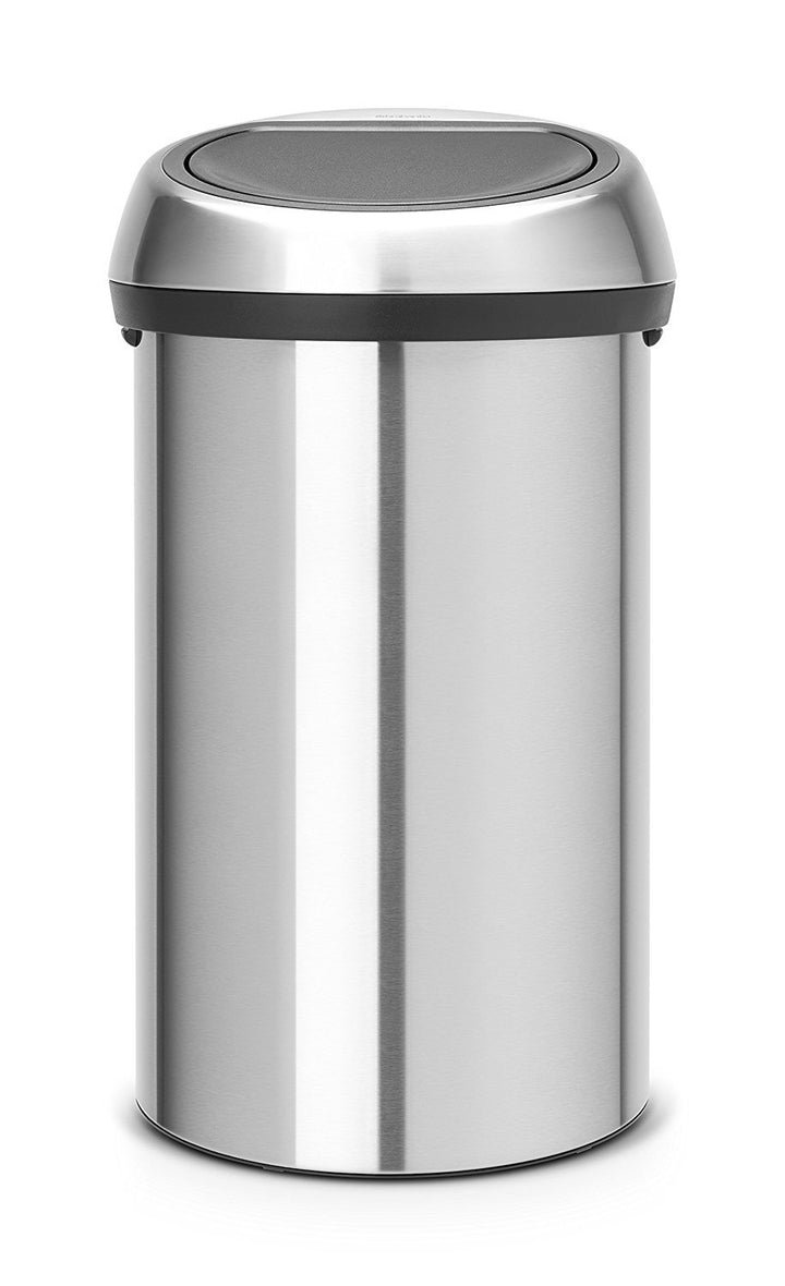 Brabantia Brabantia 60 Liter grosser Küchen-Touch-Mülleimer aus mattiertem Stahl, abnehmbarer Deckel