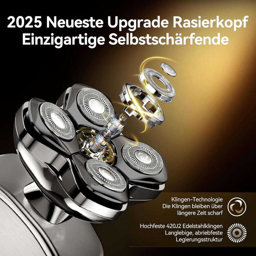 Glatzen Rasierer Herren, Kensen 5 In 1 Kopfrasierer Wasserdicht Head Shaver Men Magnetische Rasierer