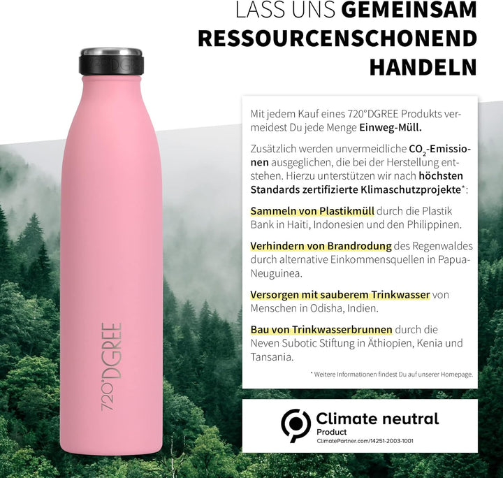 720°DGREE Edelstahl Trinkflasche “milkyBottle” - 350ml - Perfekt für Kinder, BPA-Frei, Auslaufsicher