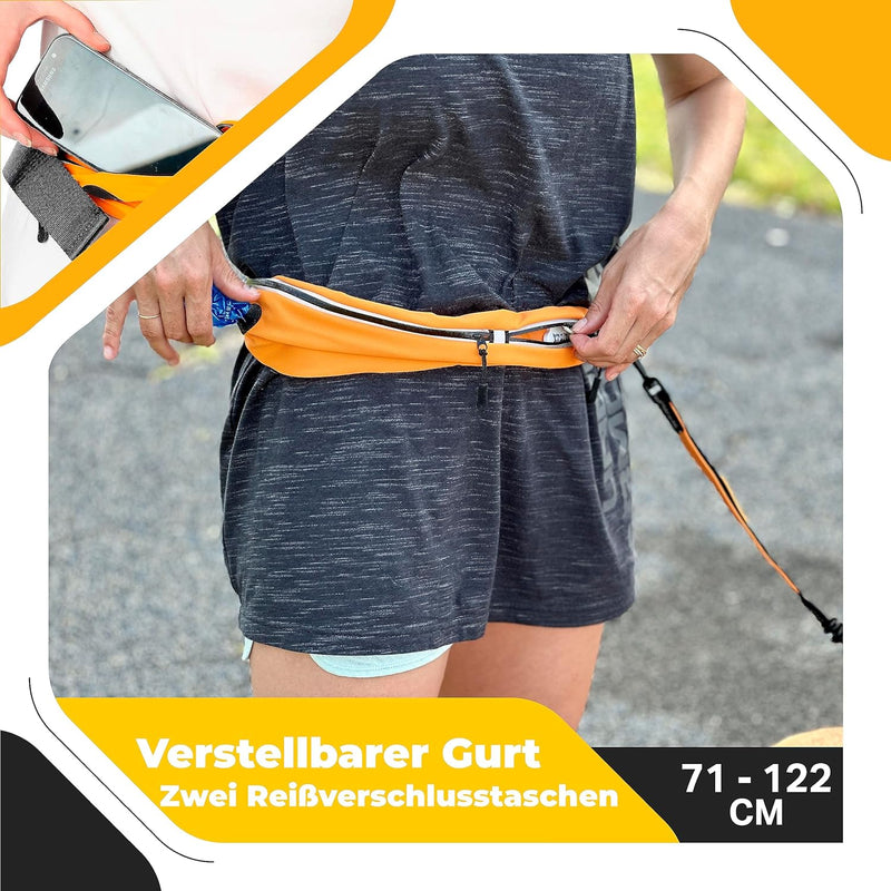 Joggingleine Hunde mit Bauchgurt für Hundeleine für Grosse Hunde/Mittelgrosse Hunde bis 60 kg - Lauf