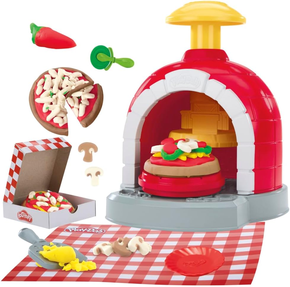 Play-Doh Bunte Pizzeria Spielset, 8 Accessoires &amp; 5 Farben, Kinderspiel-Lebensmittel &amp; Kochspielzeug