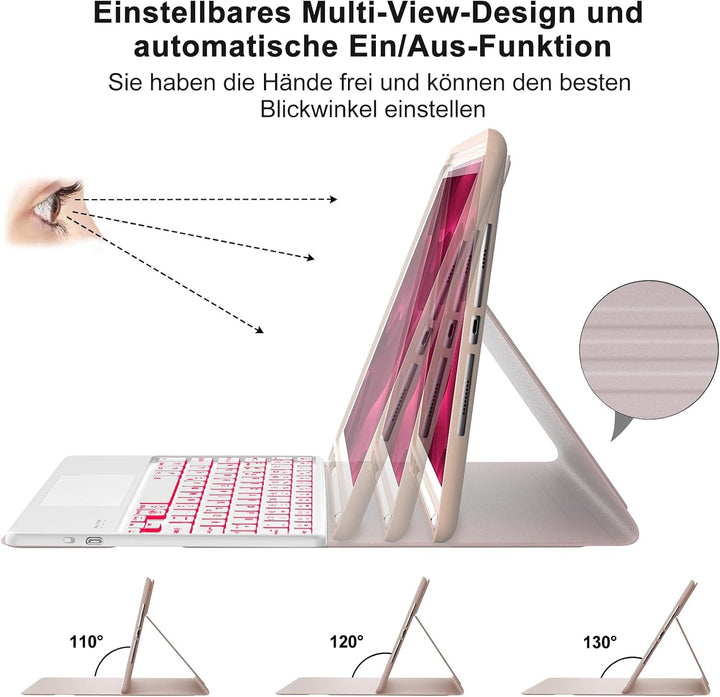 IVEOPPE Tastatur für iPad 6. Generation Con Touchpad - Hülle Tastatur für iPad 9.7, Magnetisch Abneh