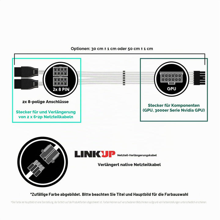 LINKUP - Kompatibel mit NVIDIA RTX3000 Ampere Founders Edition FE GPU┃Teflon-Hochleistungs-Netzteila