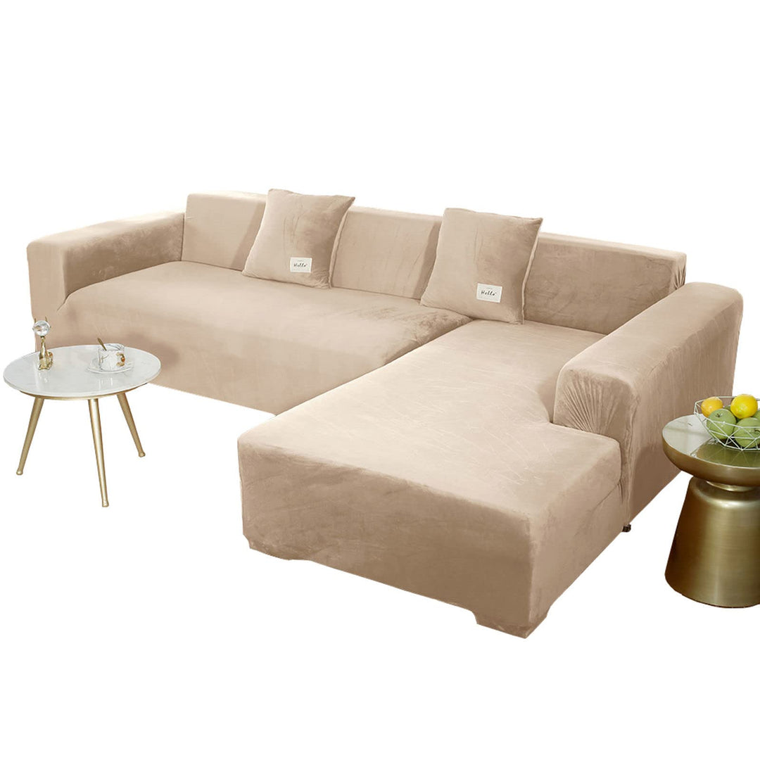 JHLD Sofabezug L Form, Stretch Sofabezug Samt L-förmiger Sofabezug Weiche Anti-rutsch Sofa Überwürfe