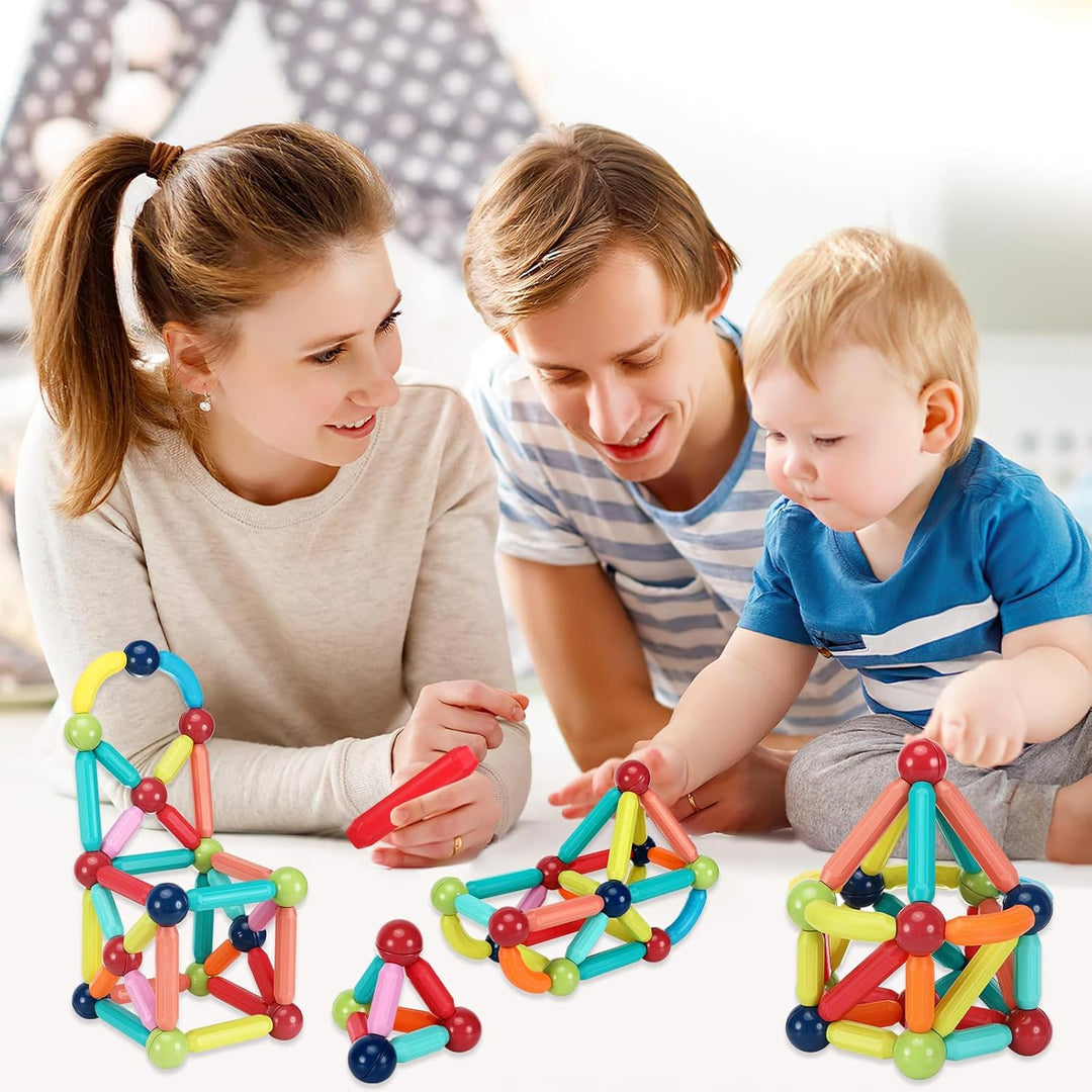 Farerkass Magnetische und Stangen, 88 Teile Magnetische Bausteine, pädagogisches Magnet Spielzeug Ki