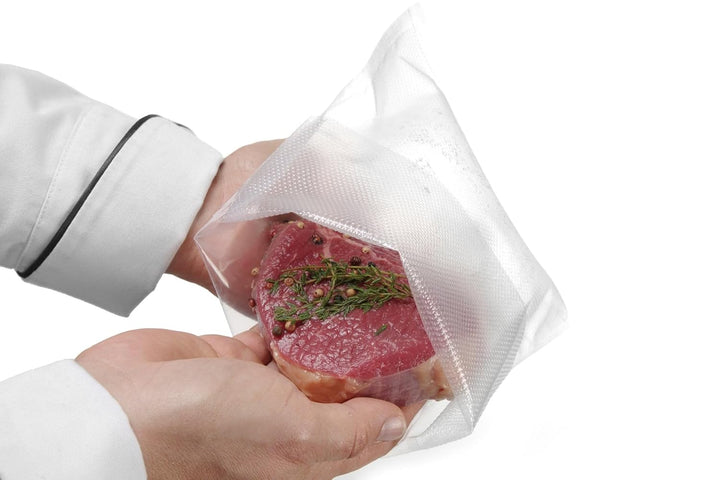 HENDI Vakuumbeutel, geprägt, für Vakuum-Verpackungsmaschine, Vakuumiergerät, Kochbeutel, 75µm, -20°C